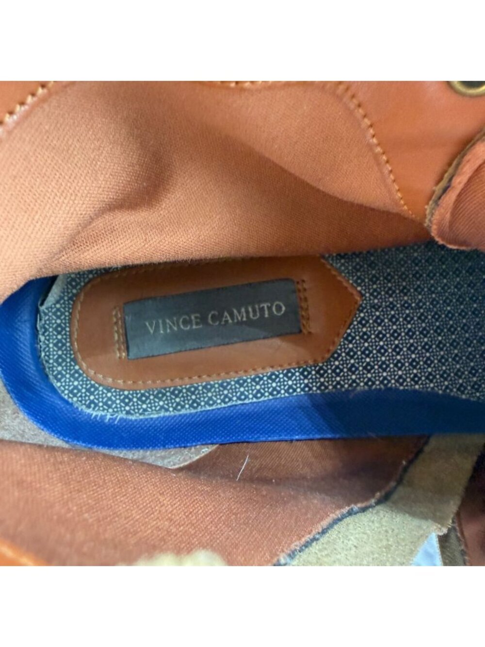 Vince Camuto Men's Tan Suede Lace-Up Ankle Dress Boots Side Zipper Size 13M - Picture 7 of 10